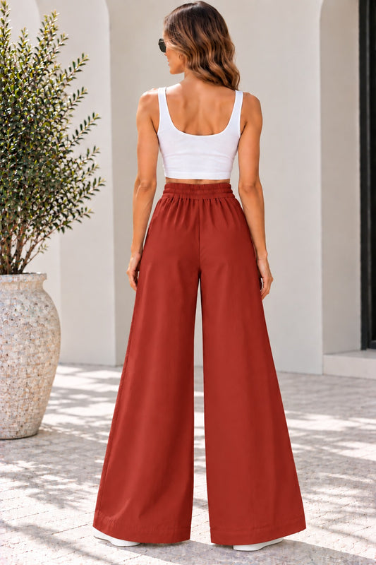 Wide-Leg Cotton Pant